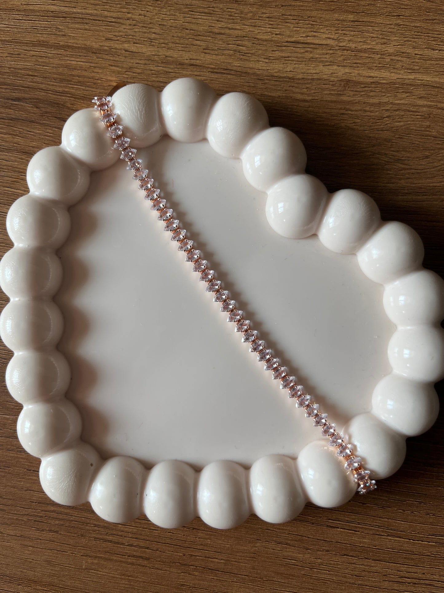 Rose gold tennis bracelet