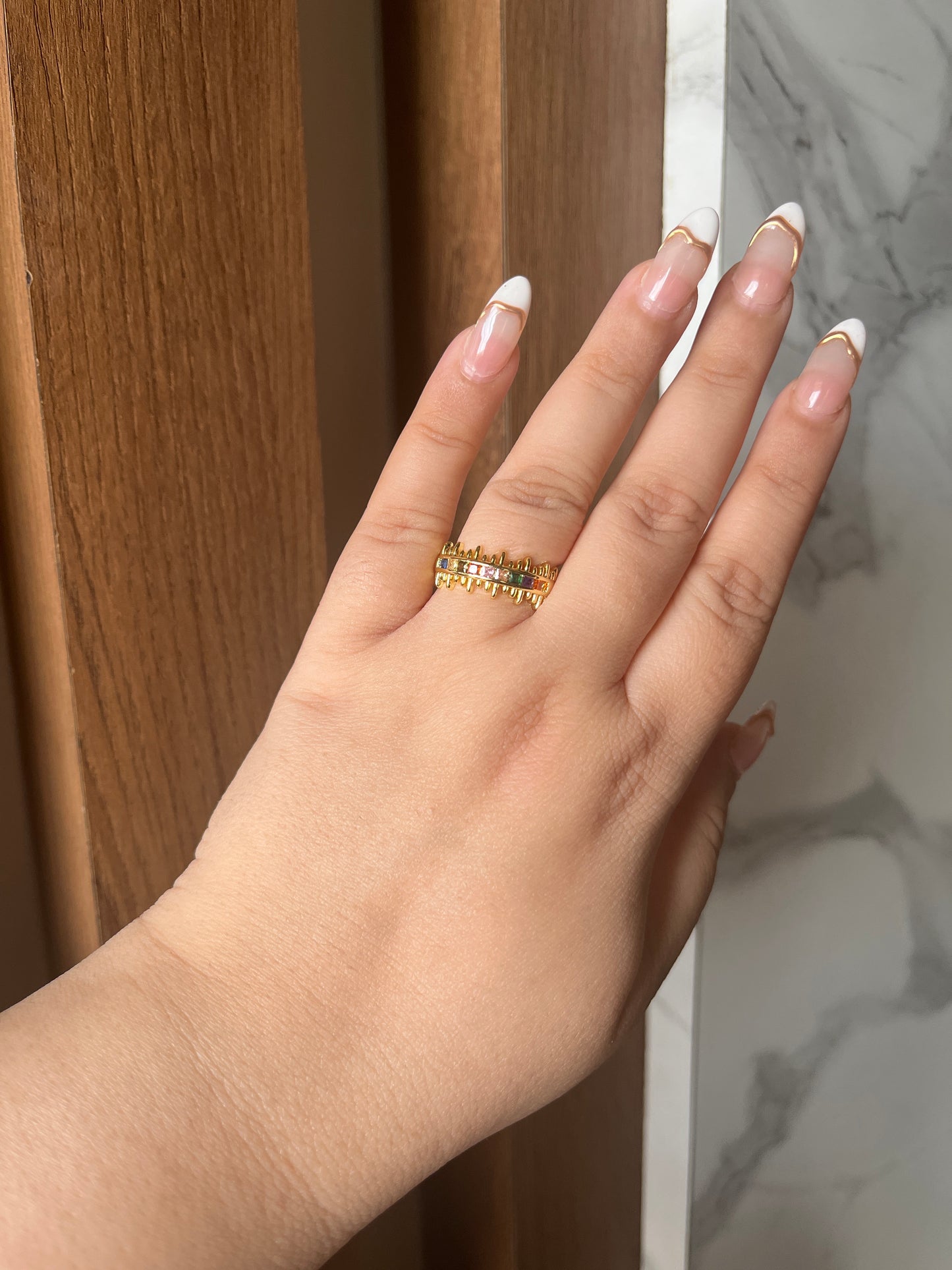 Baguette Multicoloured Gold ring