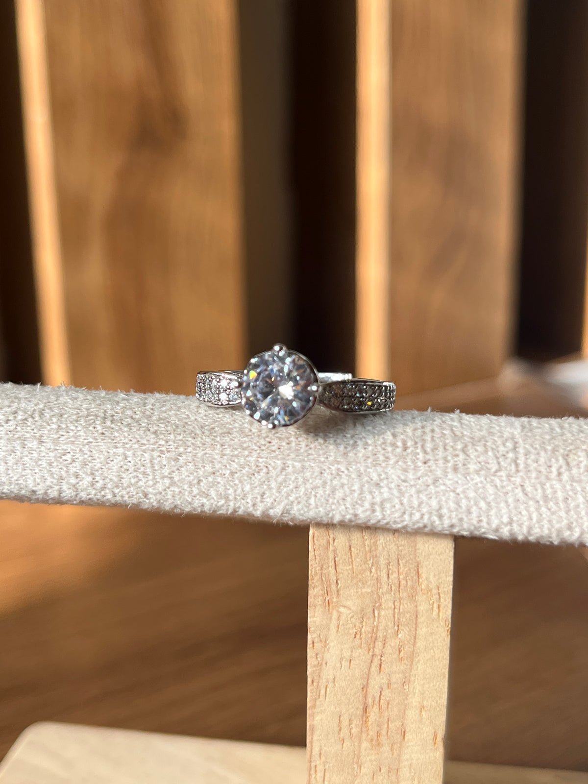 Silver 1.5 Carat solitaire ring