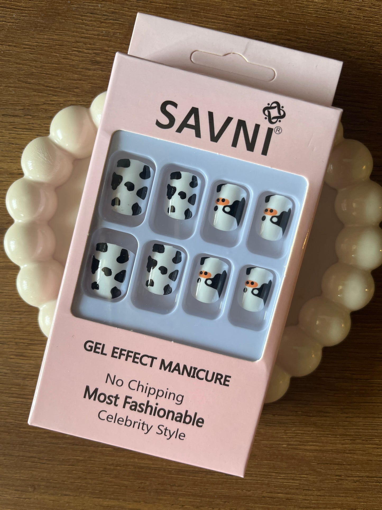 Cow print set of 12 nails
