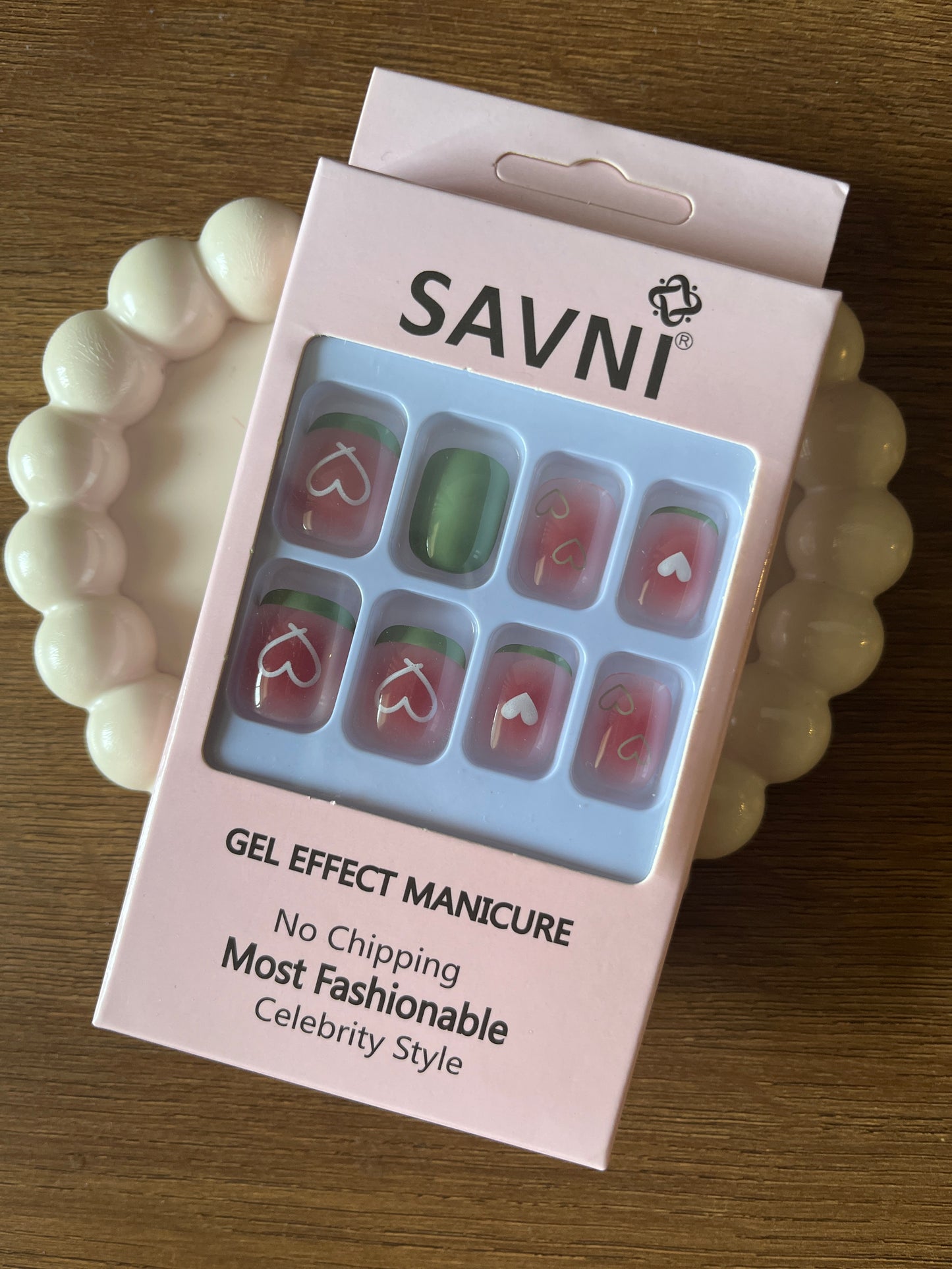 Green heart set of 12 nails