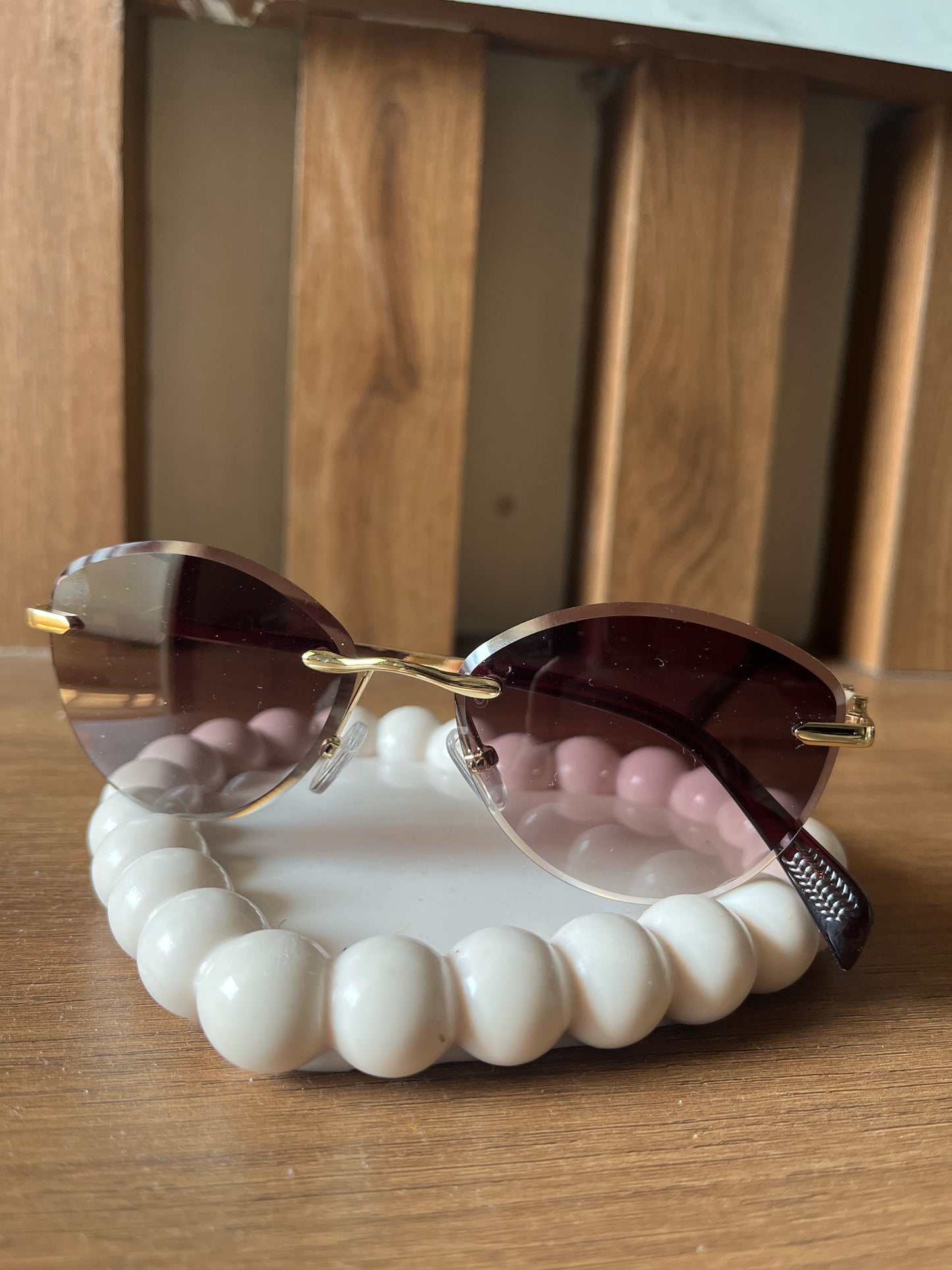 Brown Rimless sunglasses