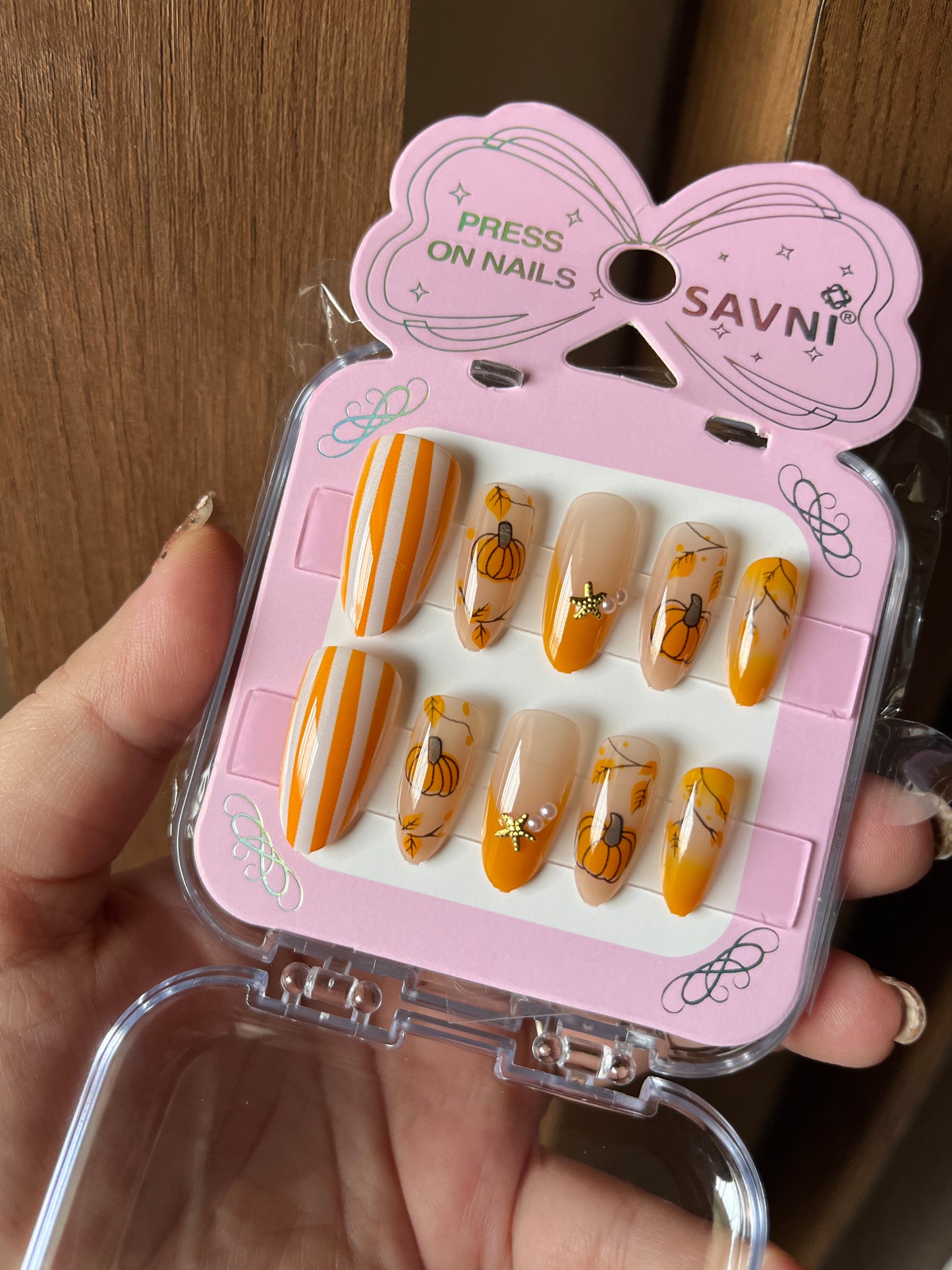 Gold Orange premium nails