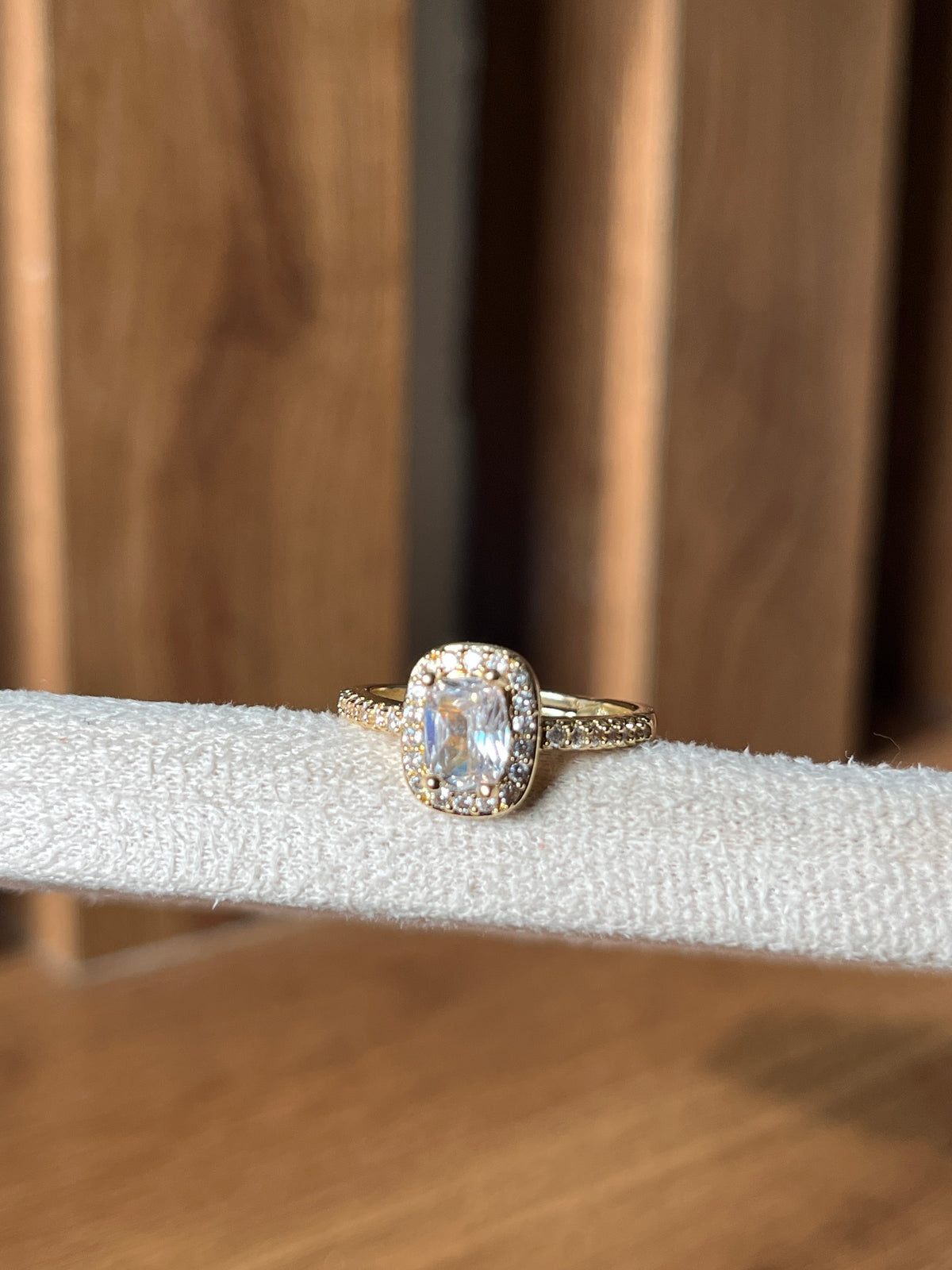 Gold Princess Cut Solitaire ring