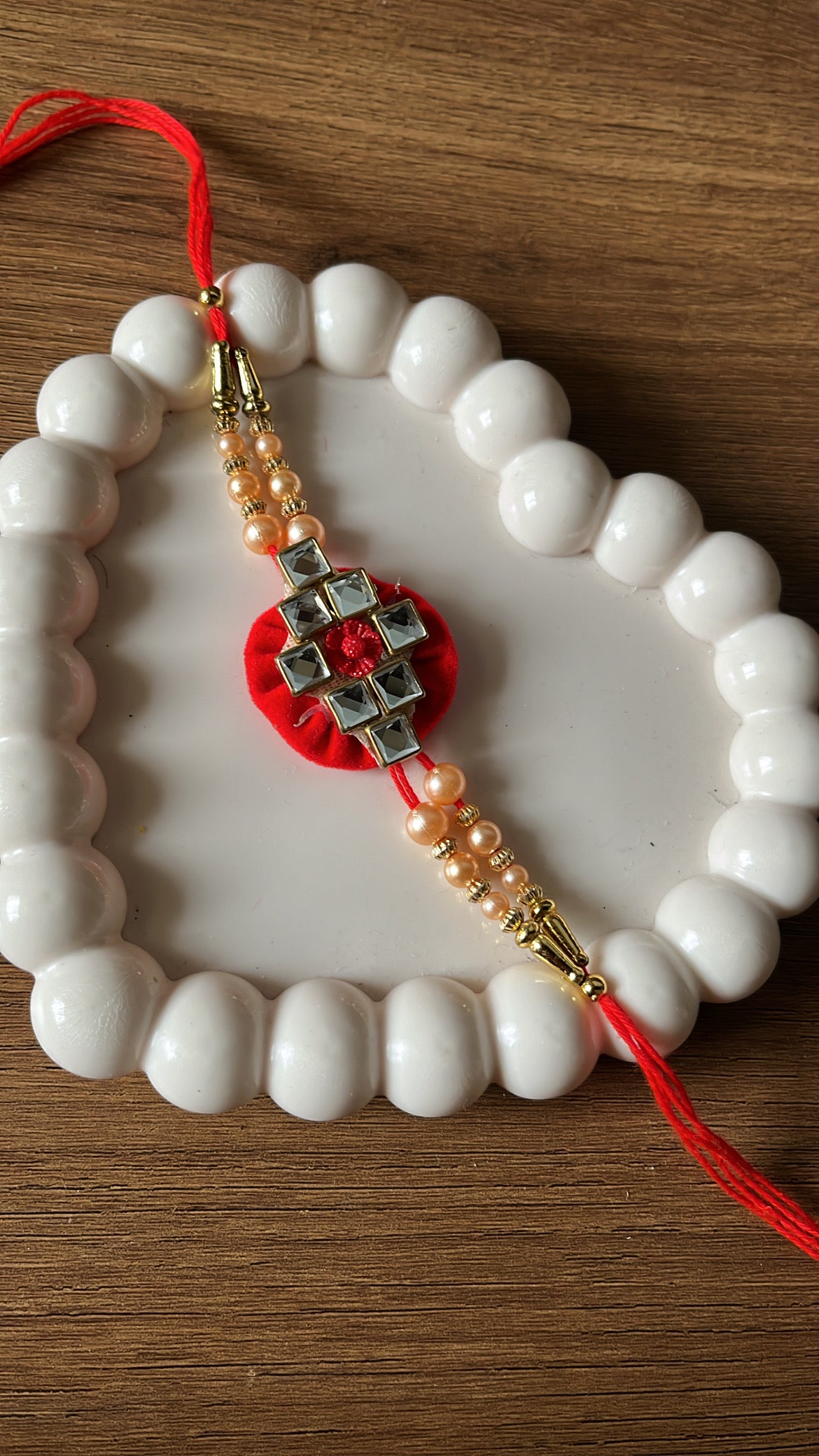 Red Kundan Rakhi
