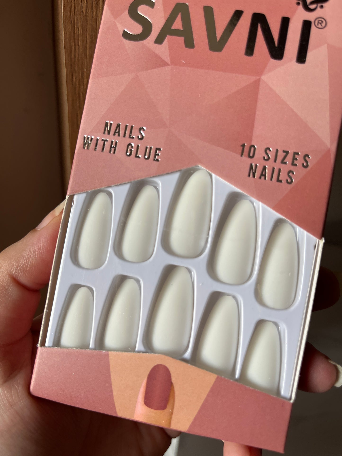 White matte nails with tabs