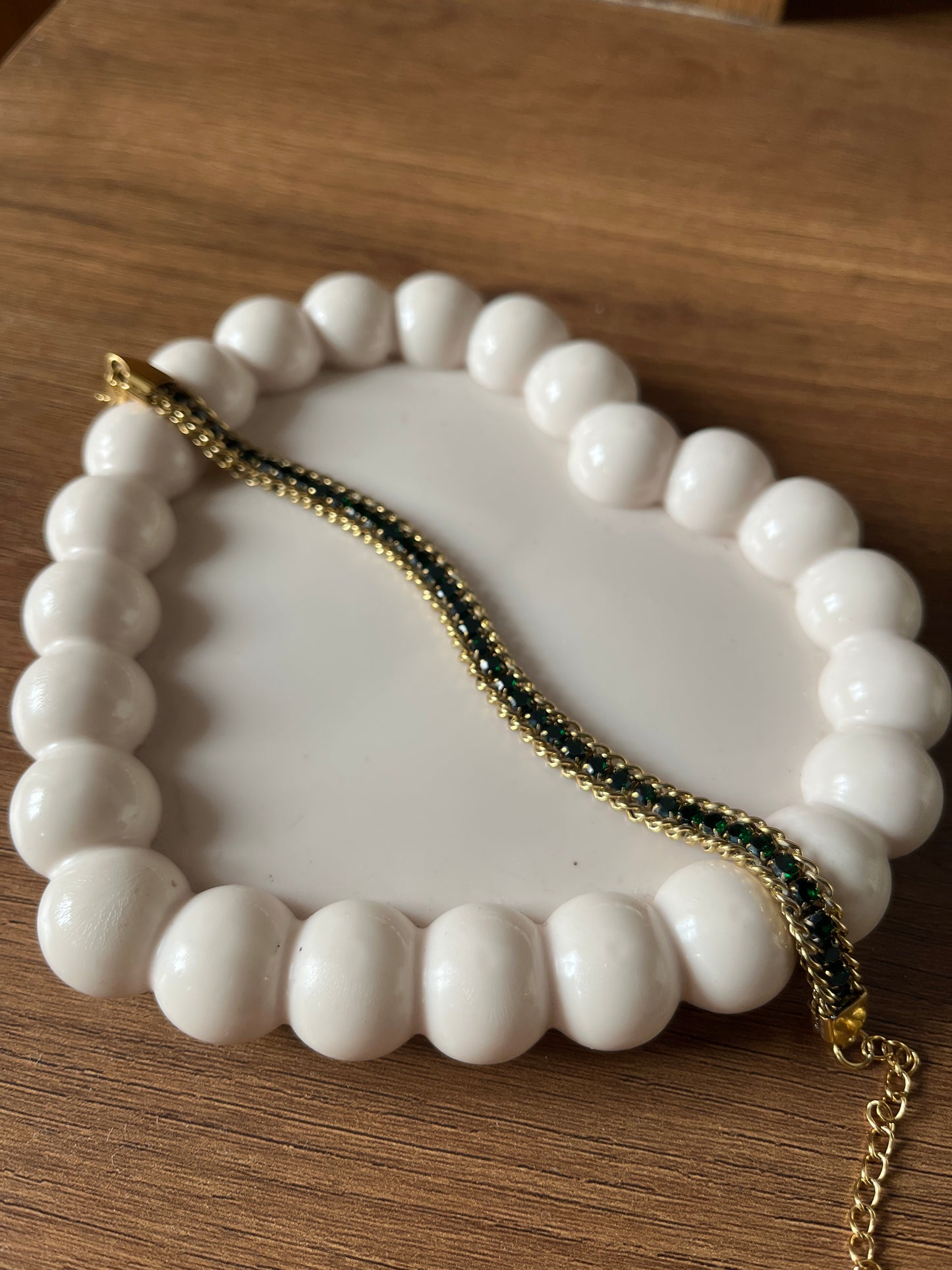 Emerald layered bracelet