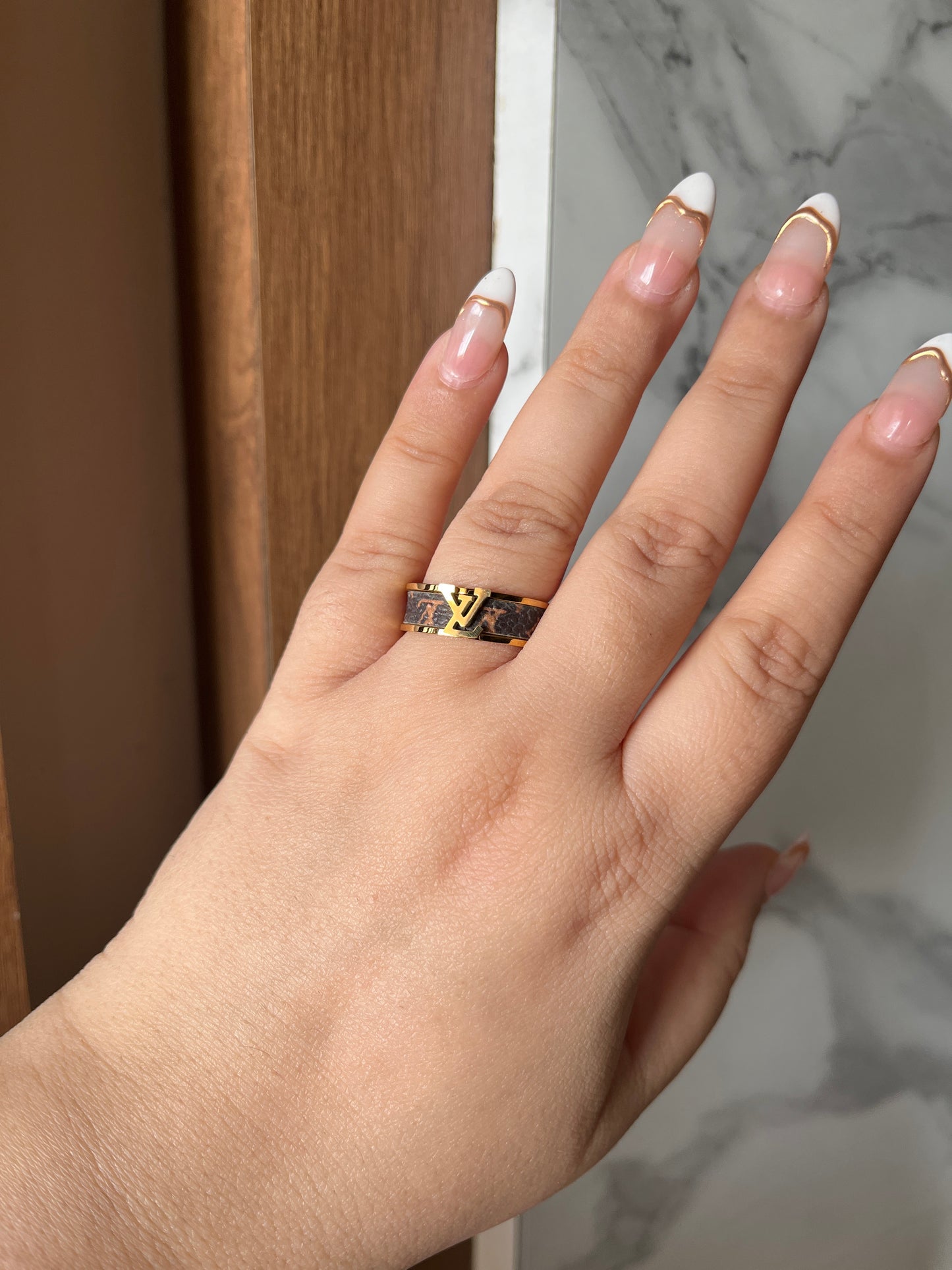 Lv monogram ring