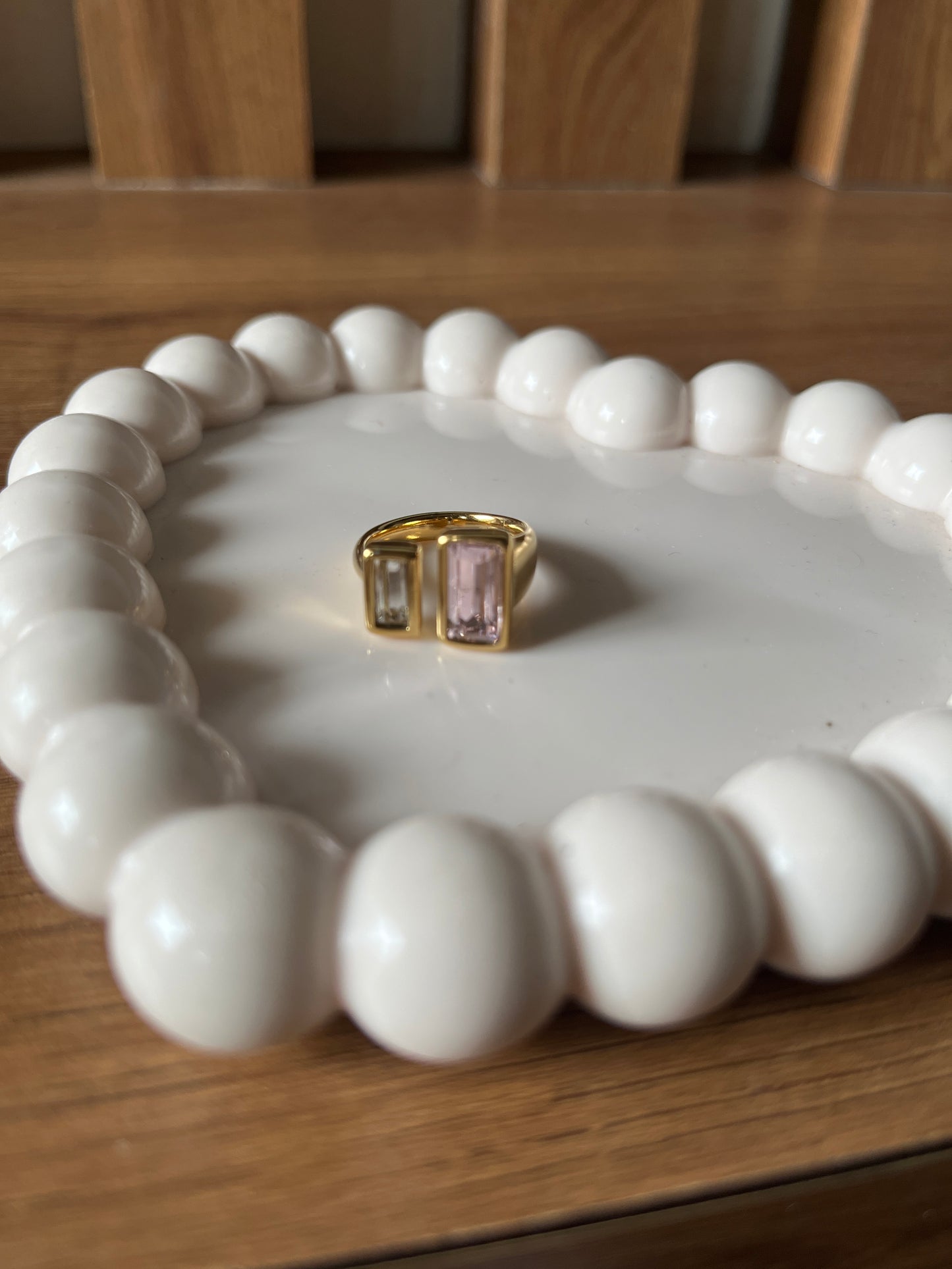 Baby pink Rectangle ring