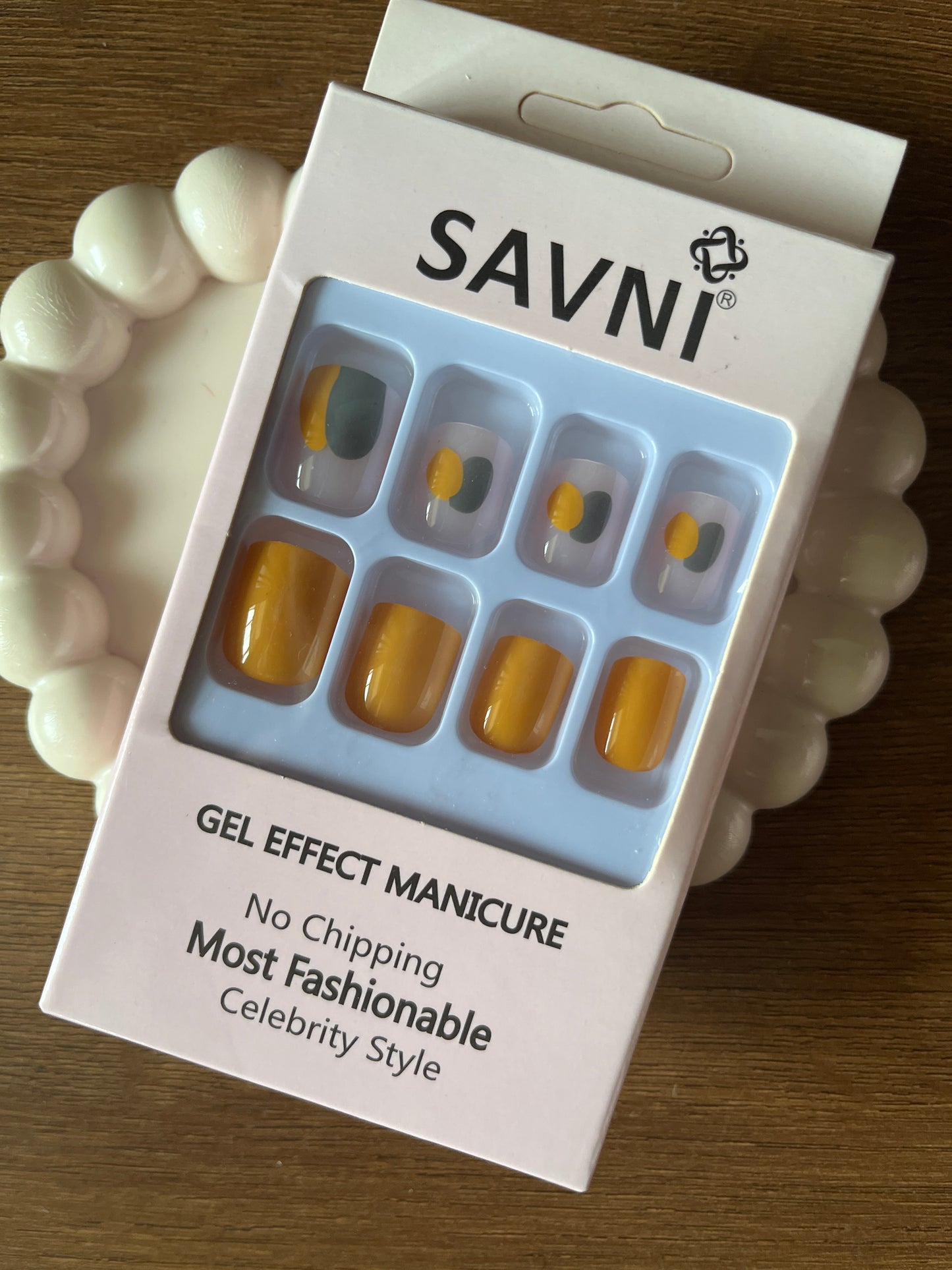 Yellow set of 12 nails