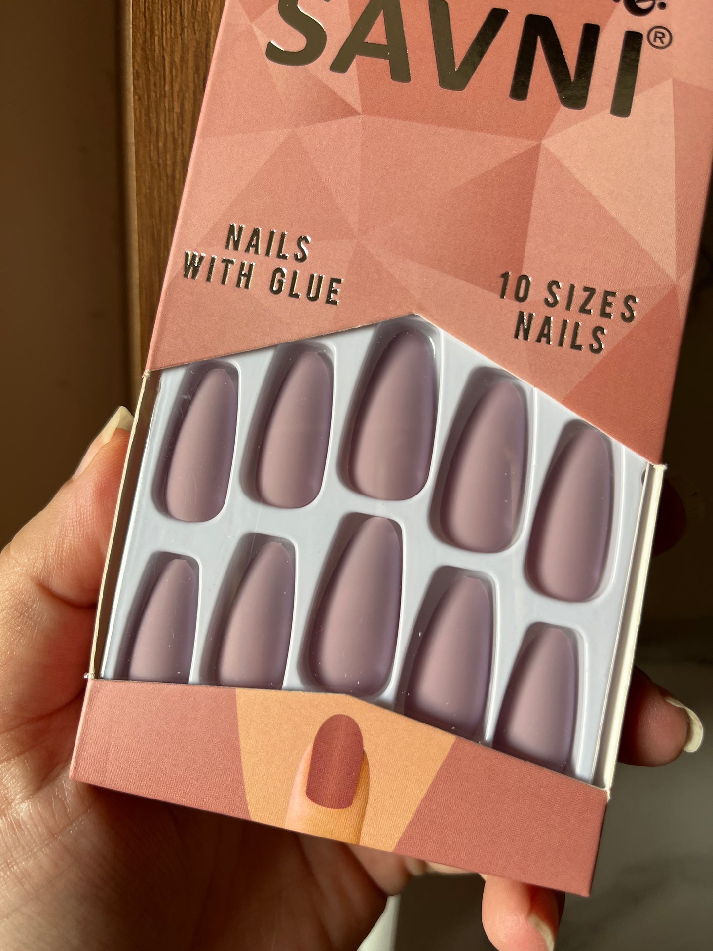 Nude matte nails with tabs