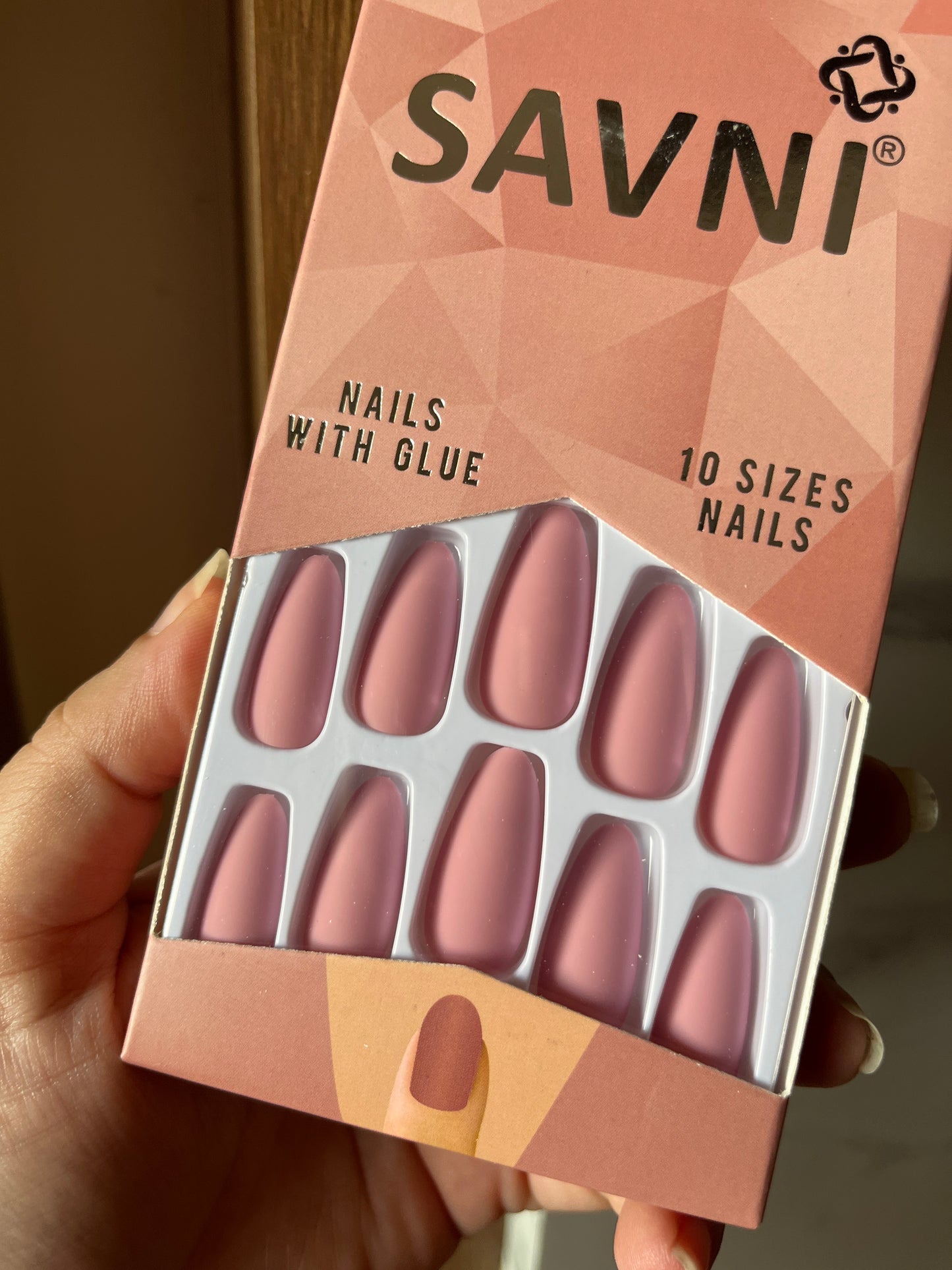 Baby Pink matte nails with tabs