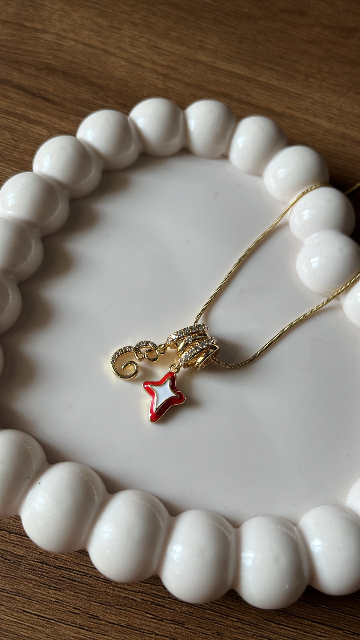Multi charm necklace- Red
