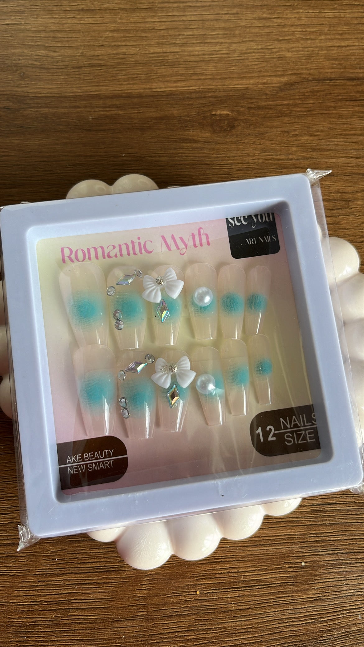 Blue Korean Stone Nails