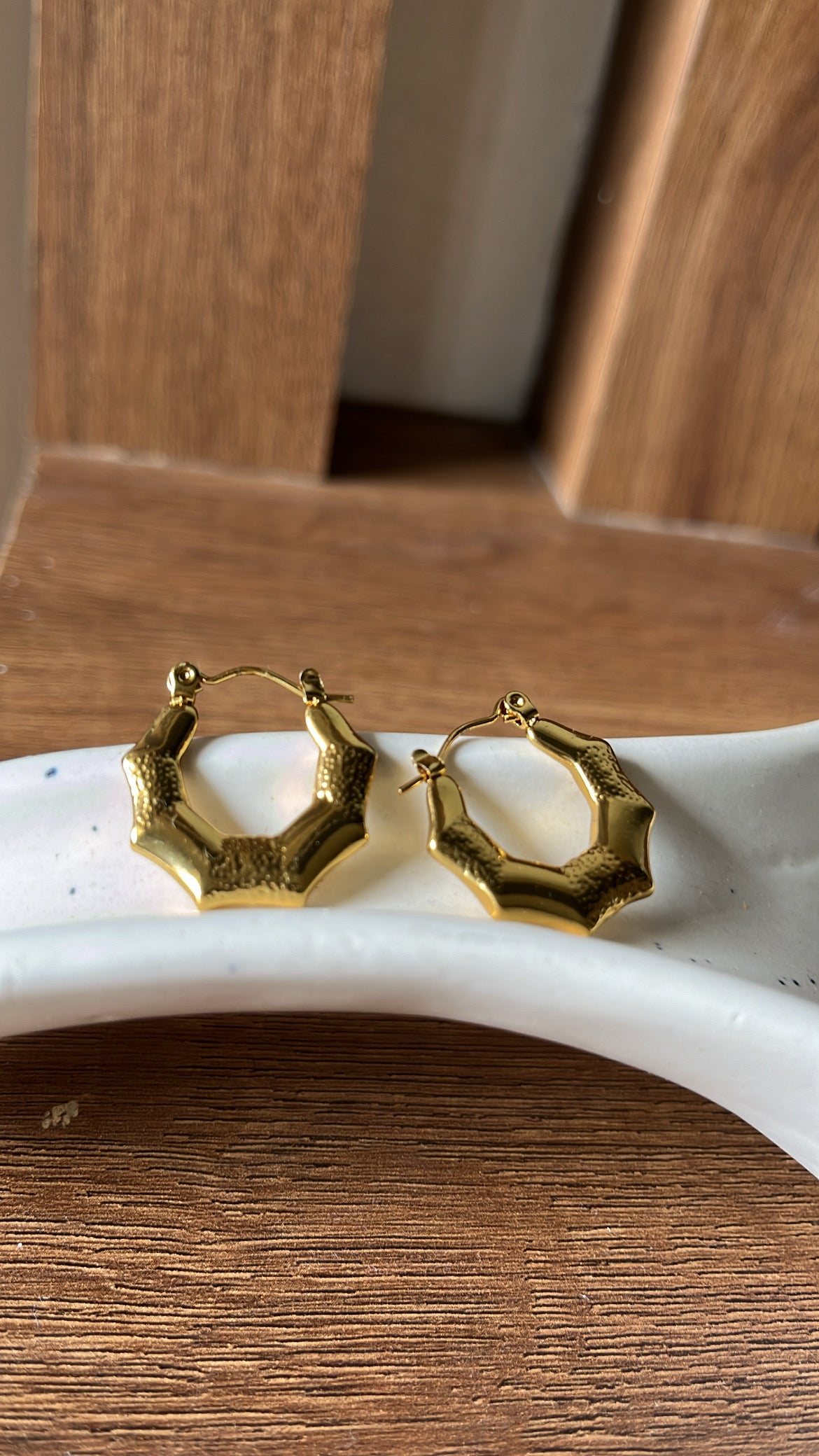 Gold Hoop Earrings - 4