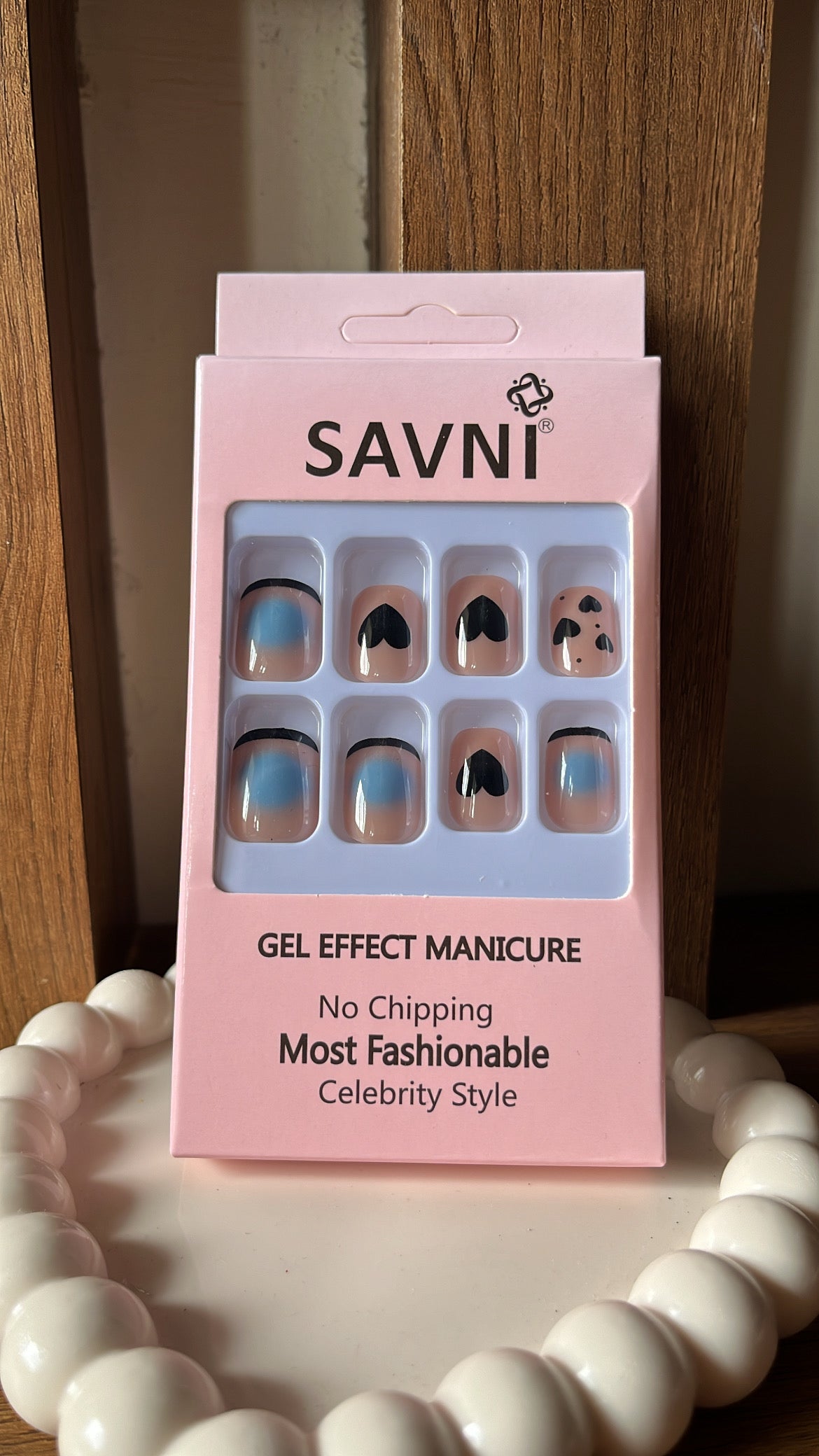 Blue/Black Nails - Set of 12 nails