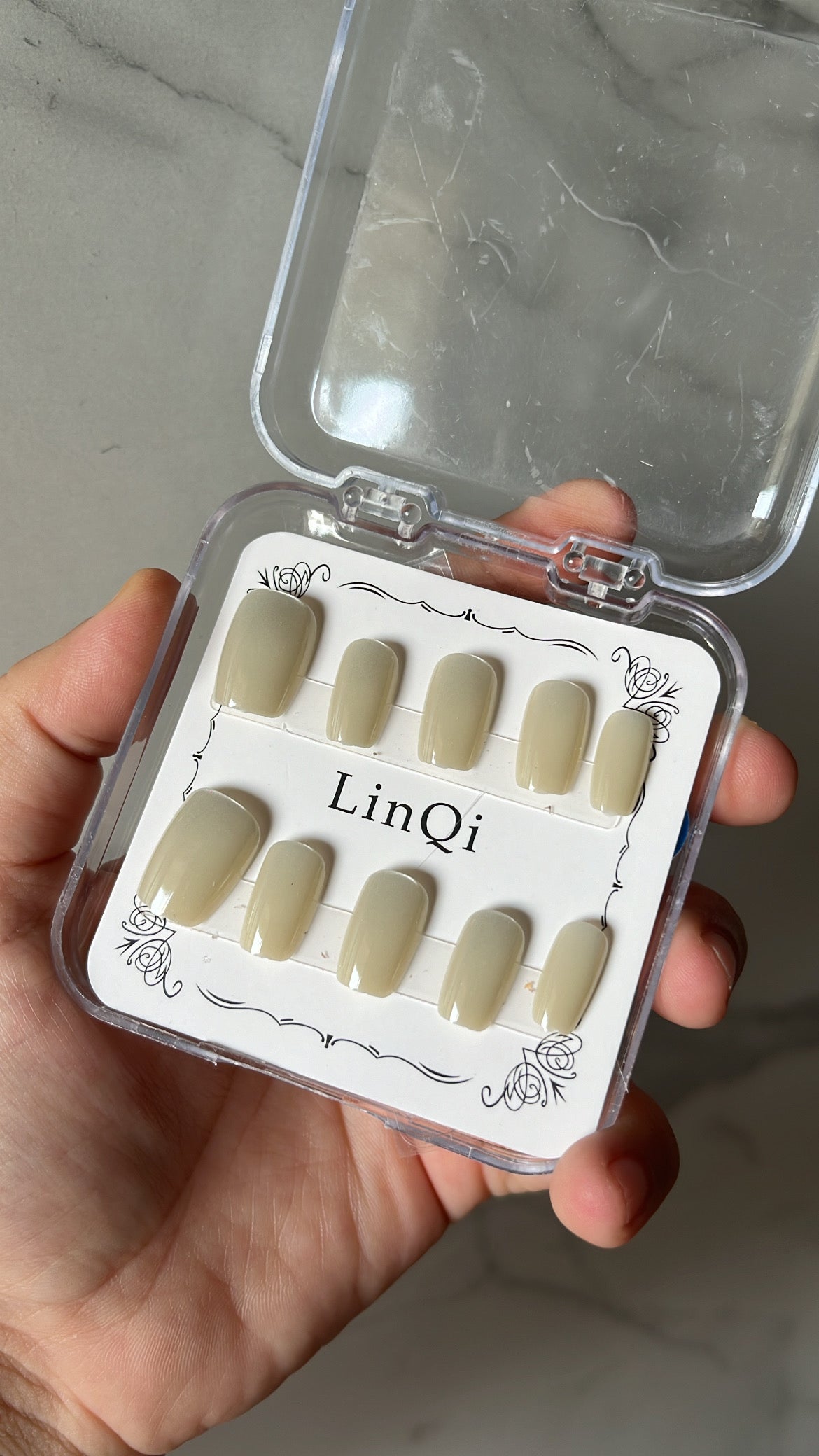 Light Grey Cat Eye Nails