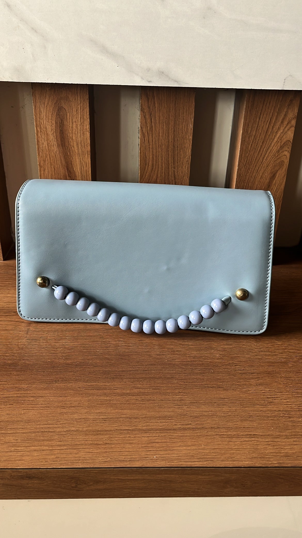 Blue Beaded Bag