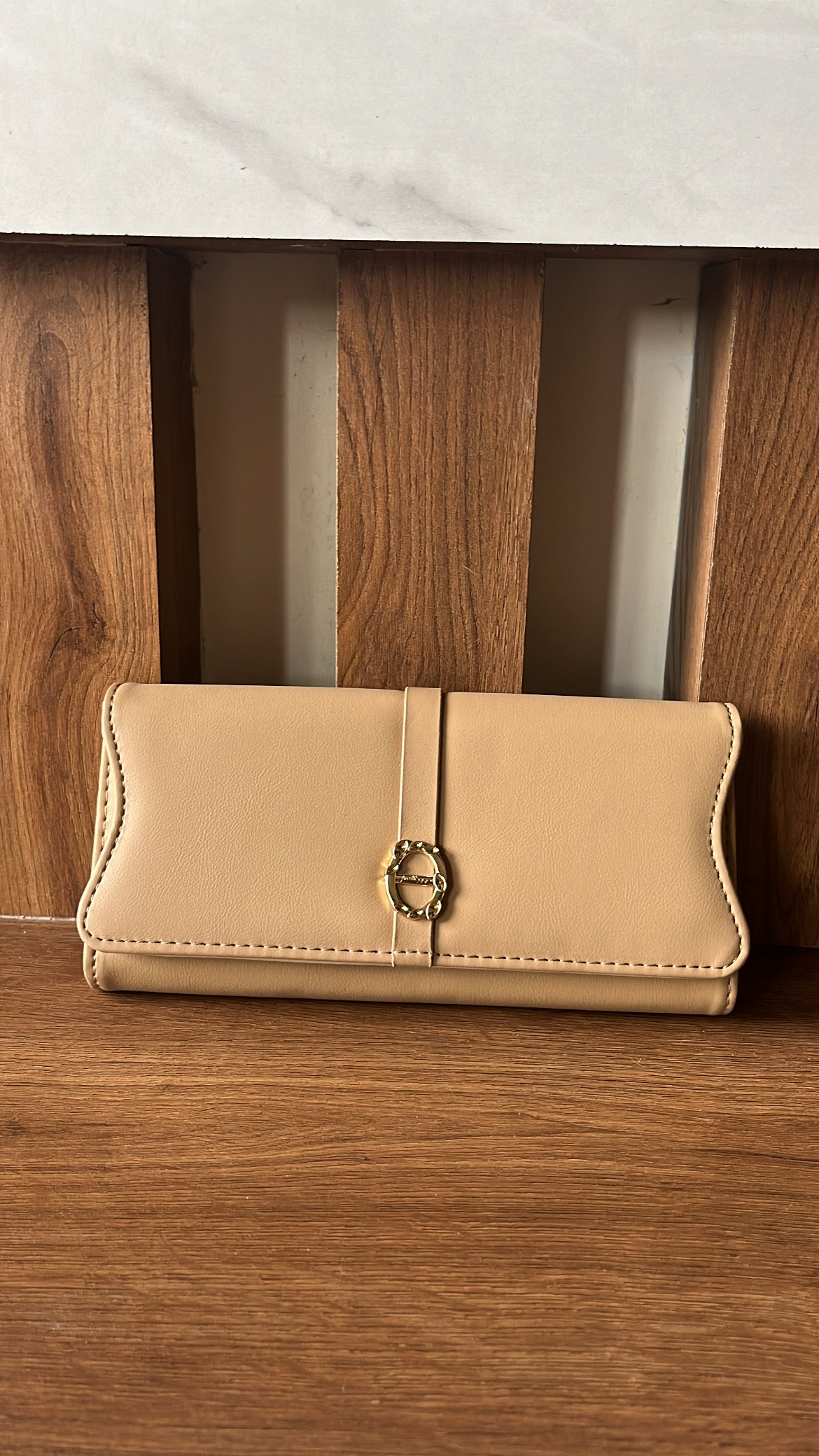 Beige Long Wallet
