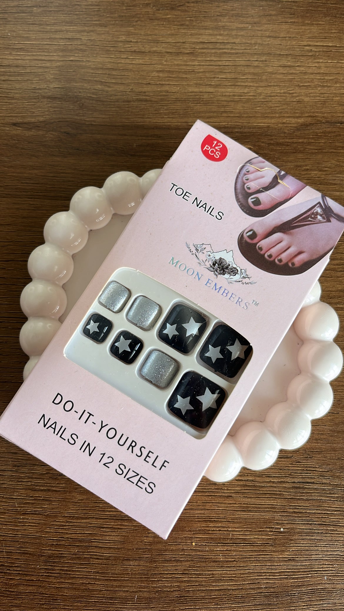 Silver Star Toe Nails