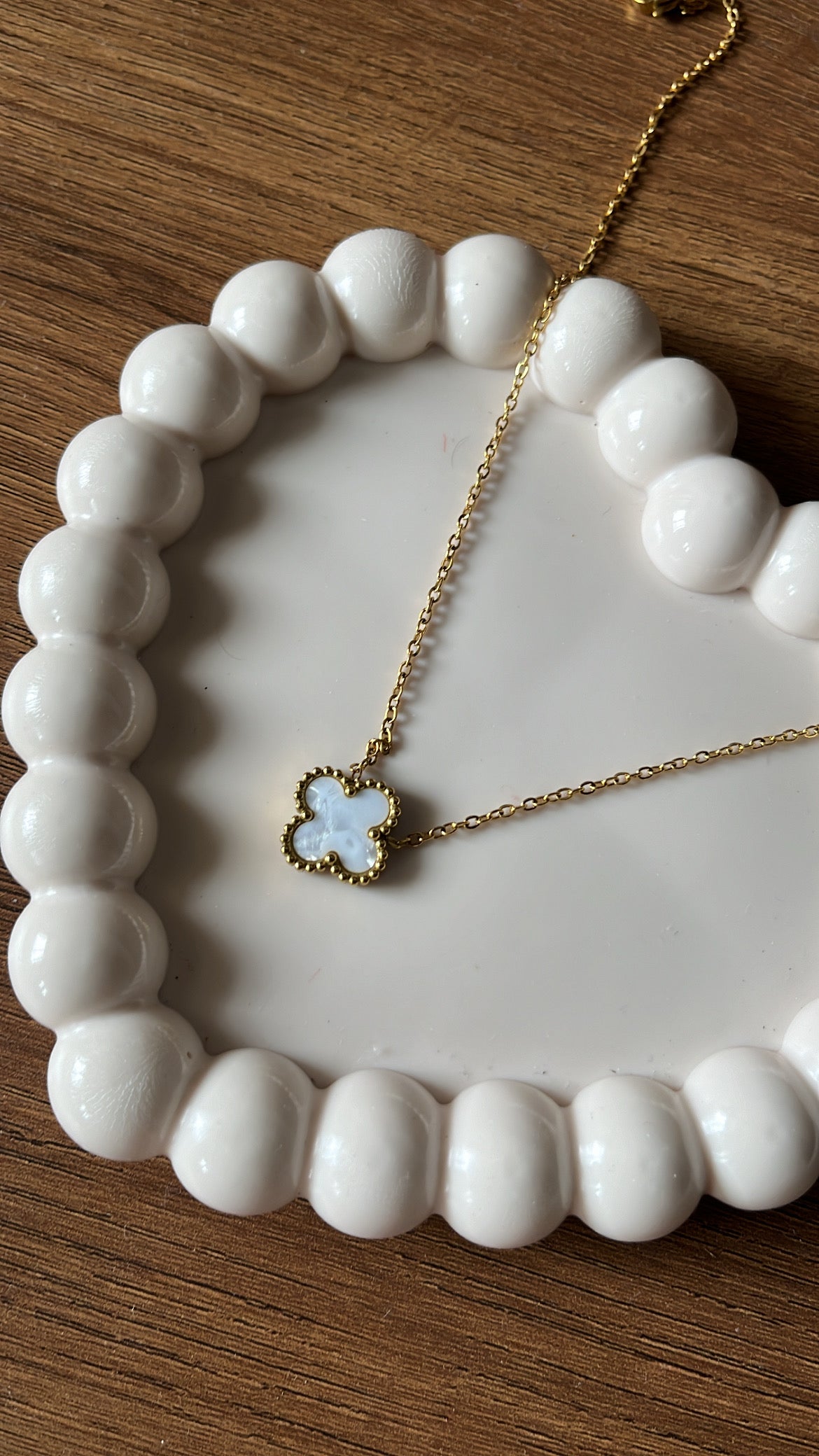 Clover Necklace - White