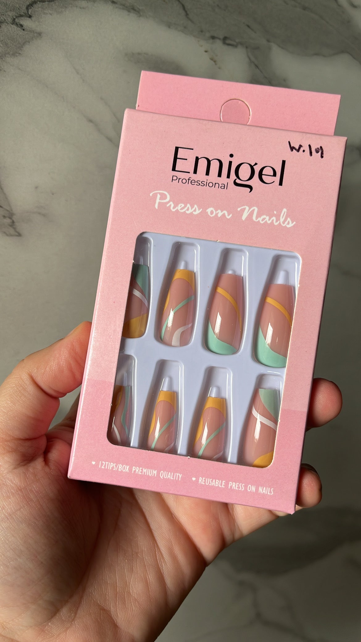 Pastel Swirl Nails - Pack of 12 nails