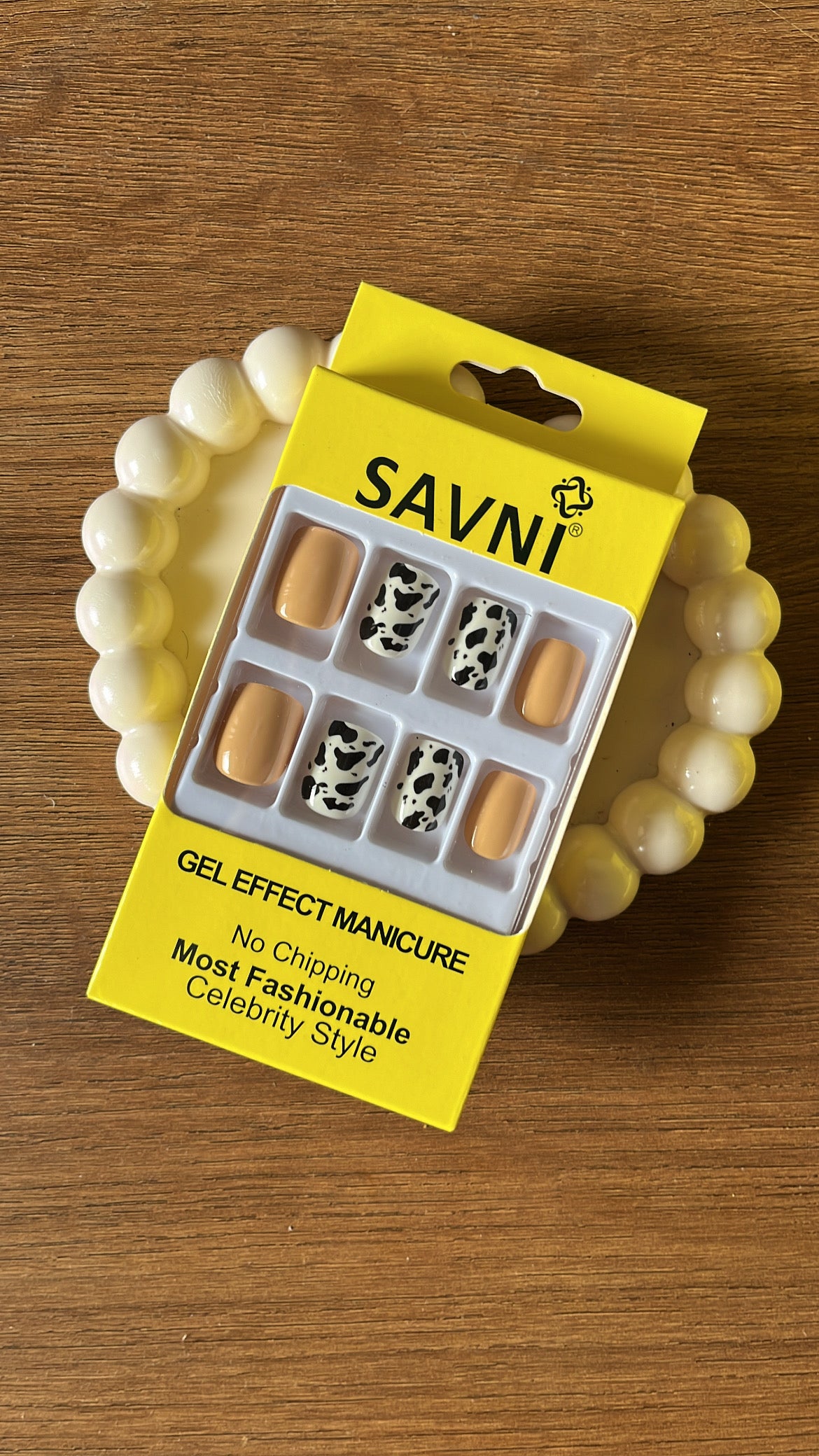 Nude Animal Print: 12 nails in a box - Premium Nails