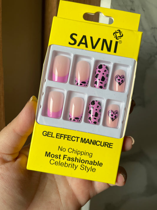 Purple animal print nails