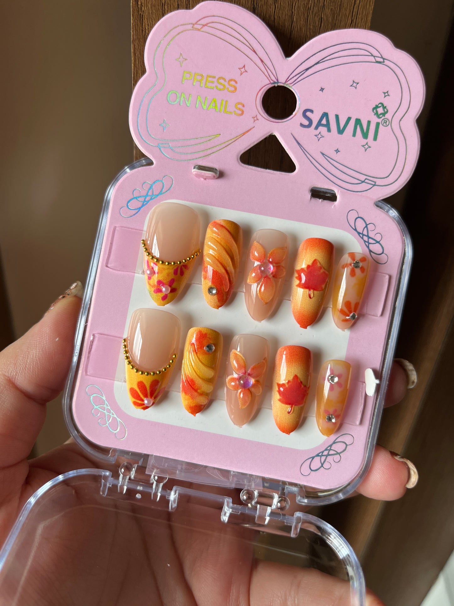 Tropical floral premium nails