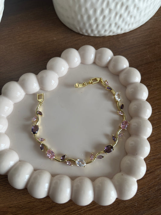 Dark multicolour tulip vine bracelet