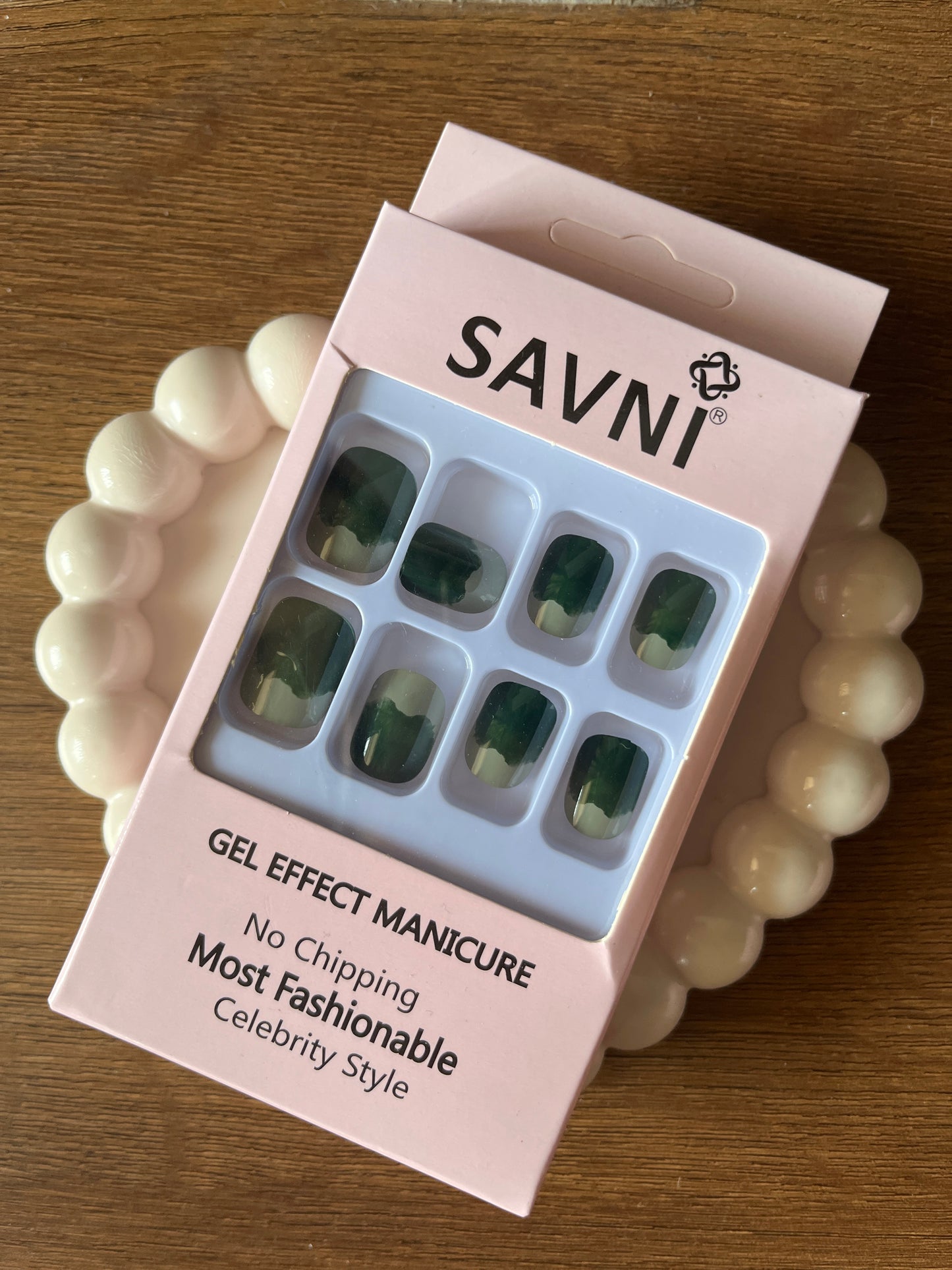 Green set of 12 nails