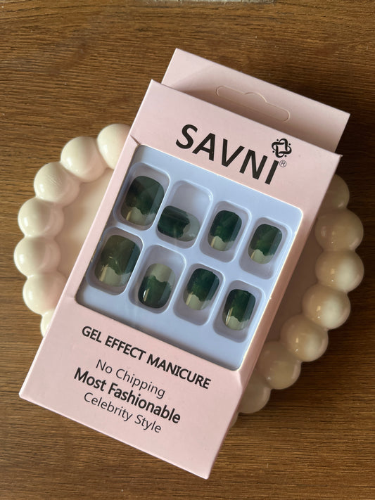 Green set of 12 nails