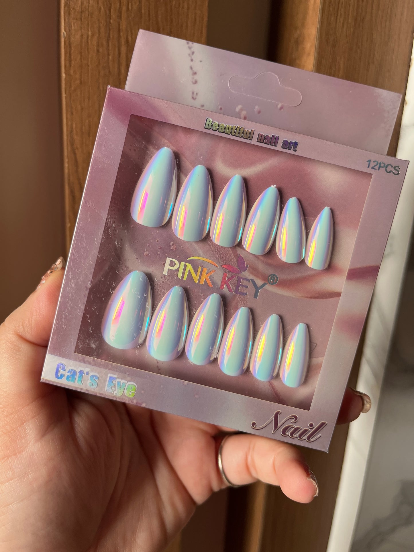 White holographic nails