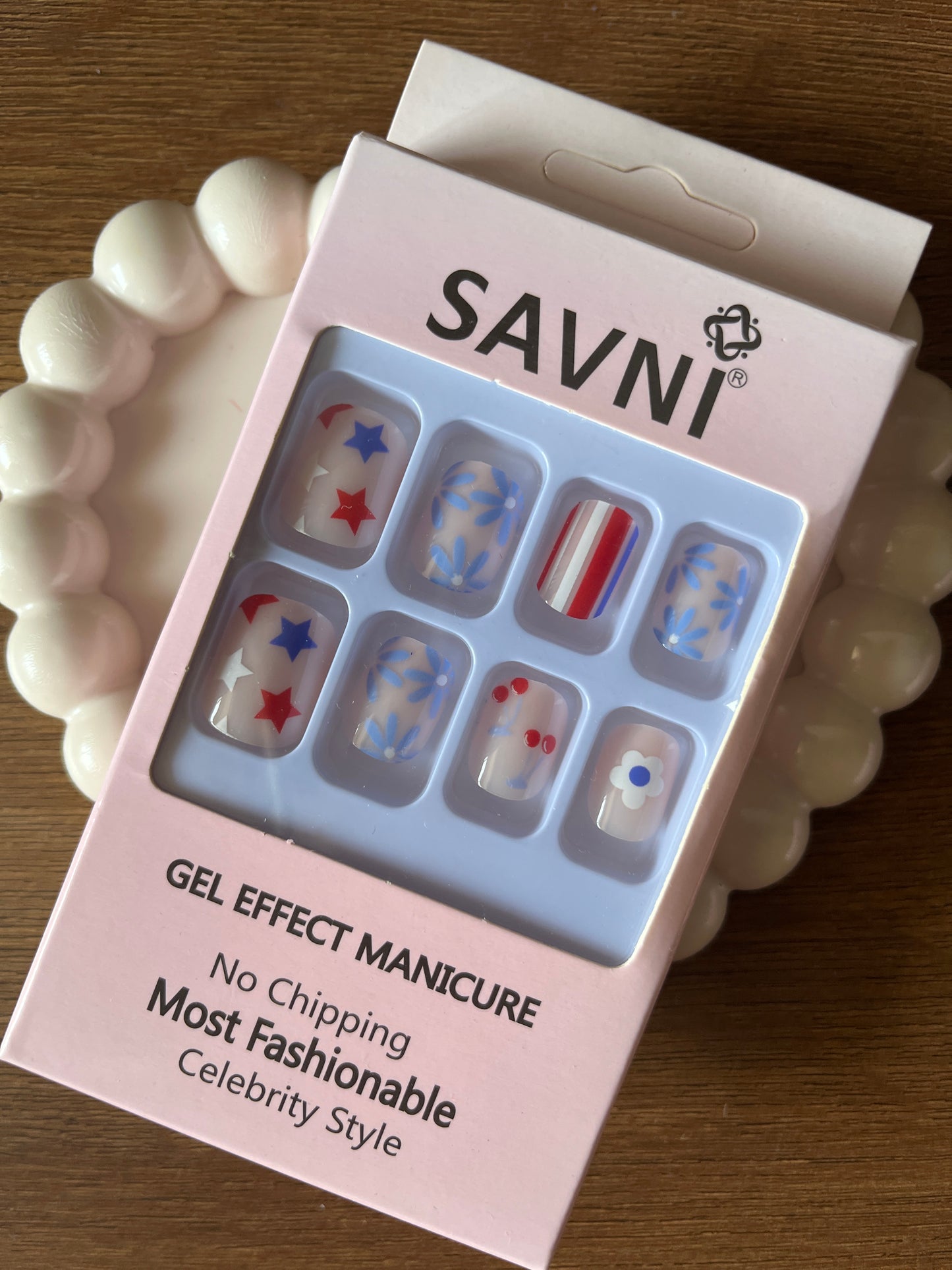 Blue flower set of 12 nails