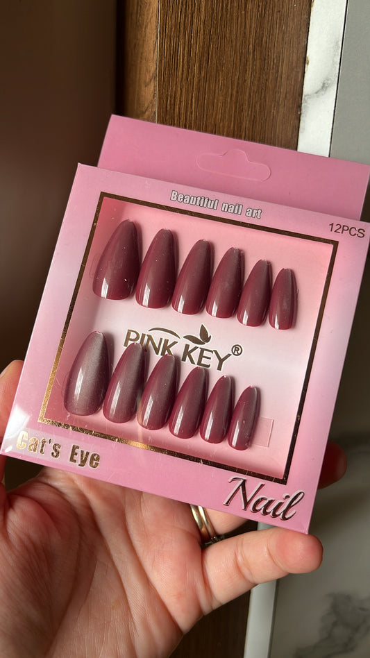 Red cat eye with silver