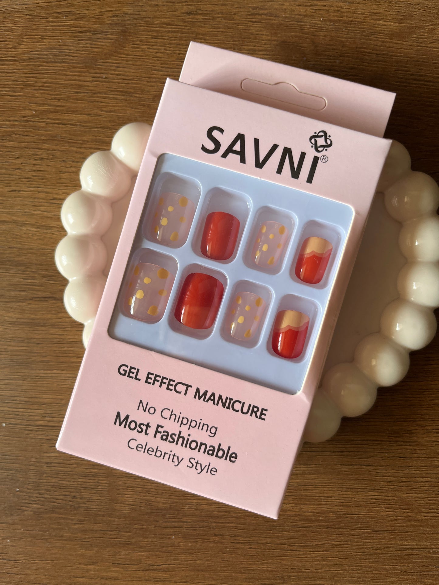 Red gold set of 12 nails