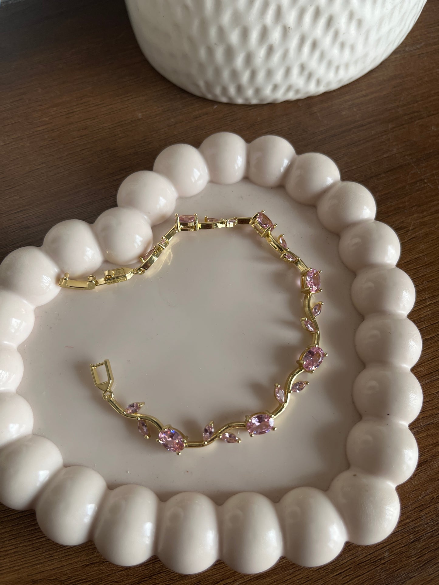 Baby pink tulip vine bracelet