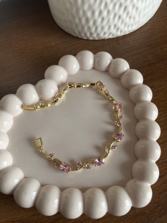 Baby pink tulip vine bracelet