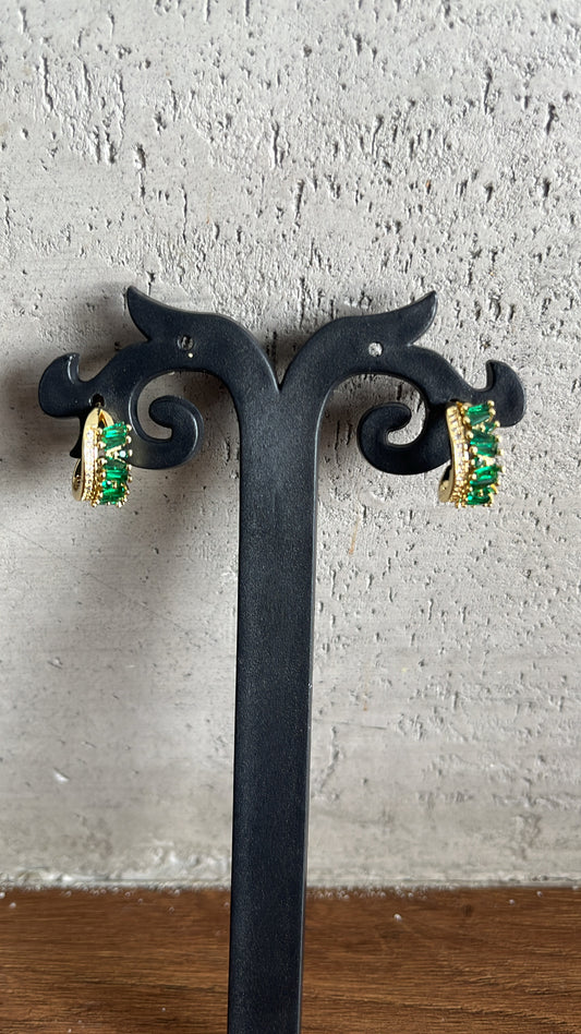 Emerald Bali earrings