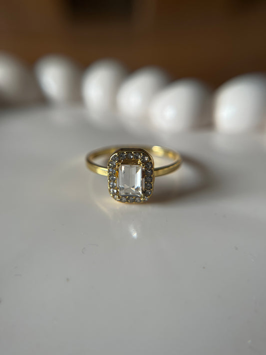 Princess cut solitaire ring