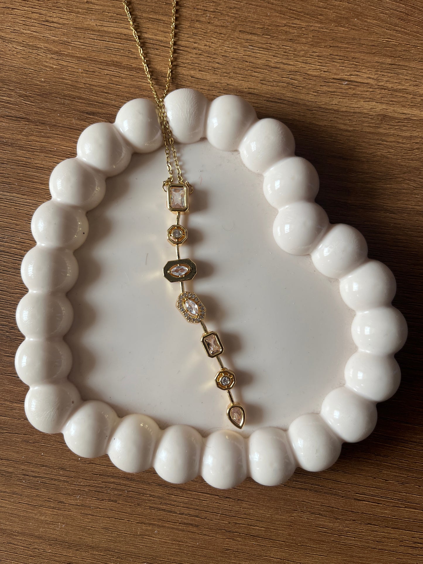 White AD Long necklace