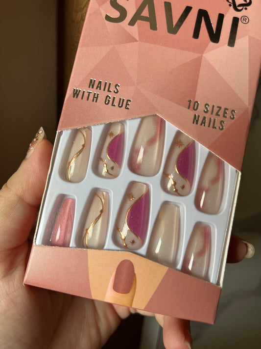 Purple cat eye nails