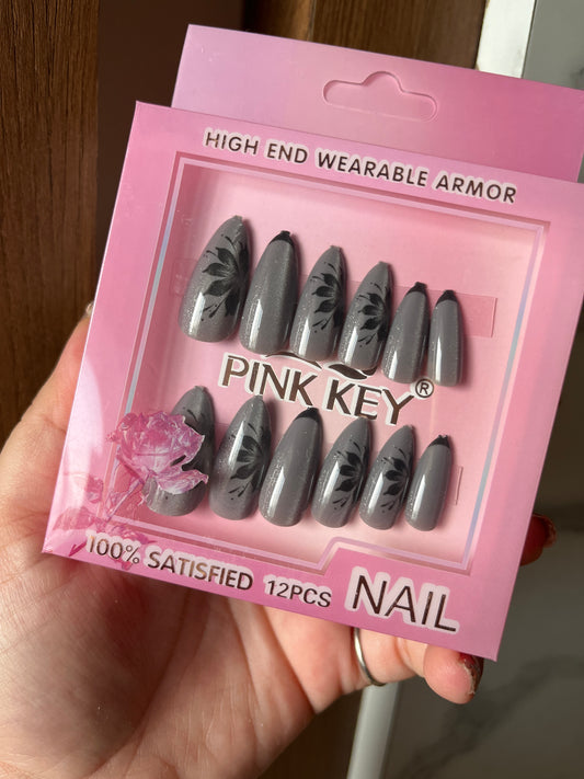 Grey silver cat eye flower