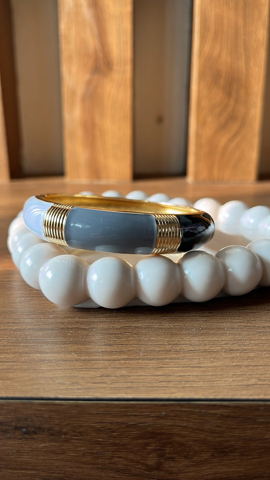 Black Grey Enamel Bracelet