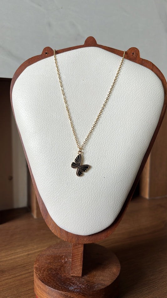 Butterfly charm pendant Black