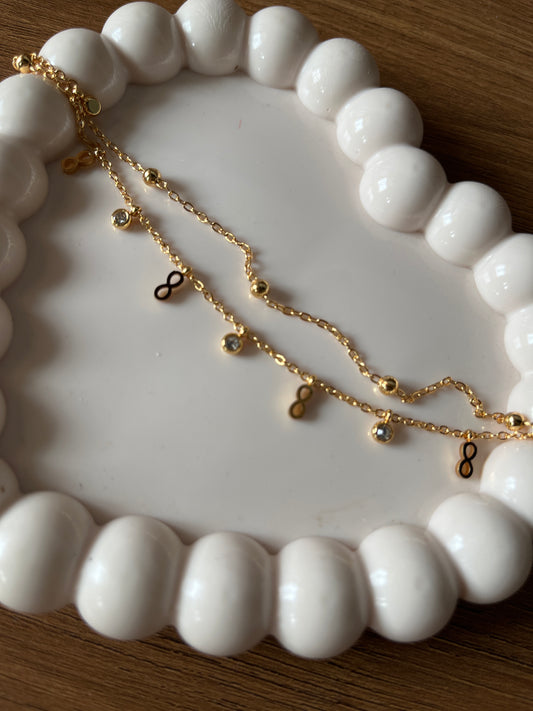 Infinity AD layered bracelet