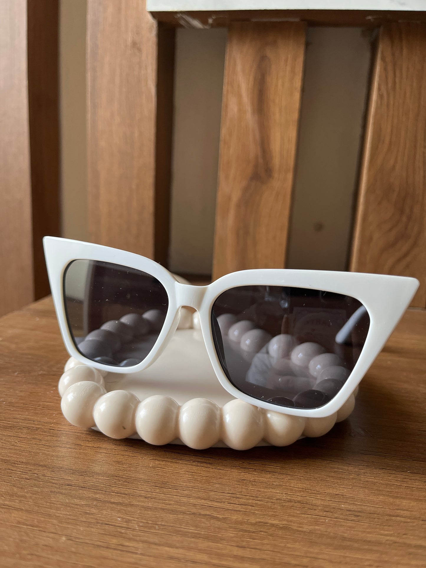 White cat eye sunglasses