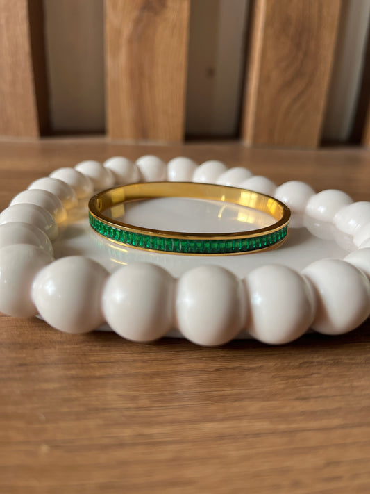 Emerald baguette bracelet