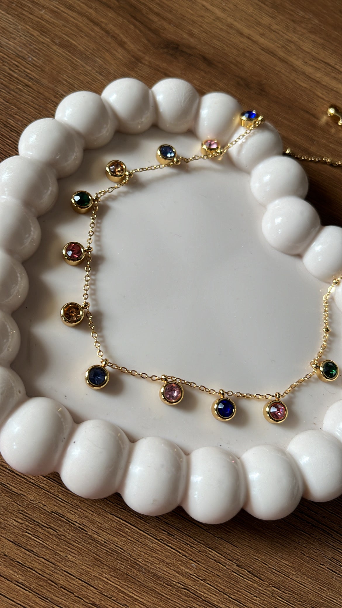 Multicoloured Round Solitaire Necklace - Big size