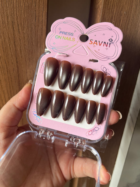 Brown cat eye round finish